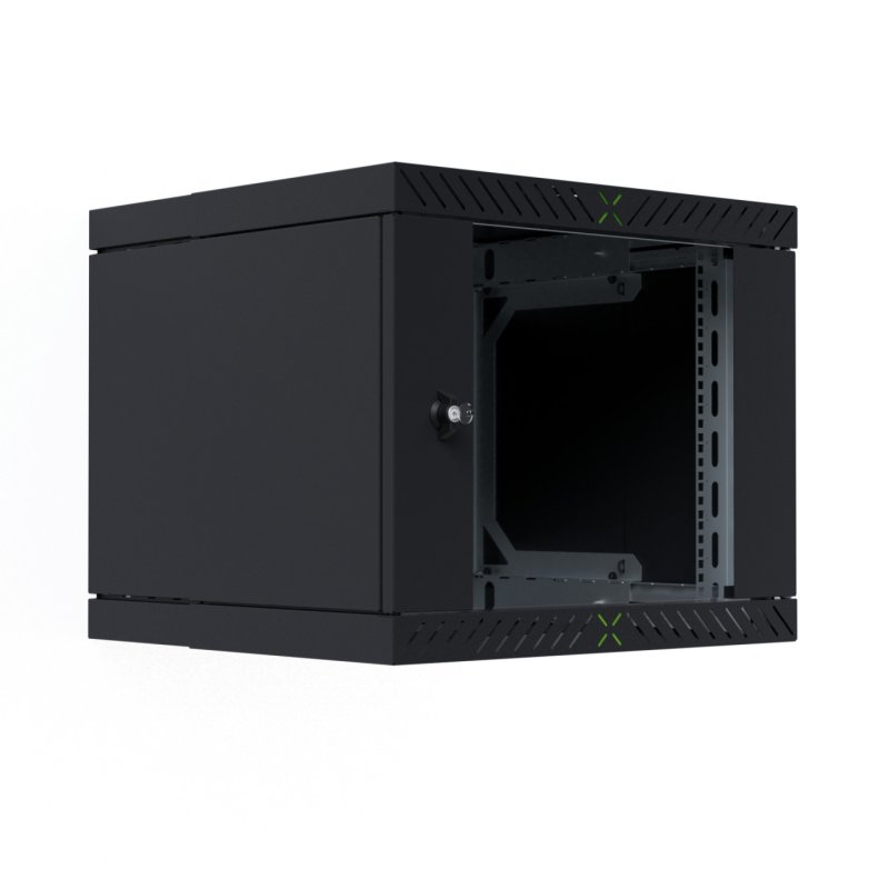19" Wandgehäuse X-Rack mit Glastür 400-600mm 9HE schwarz