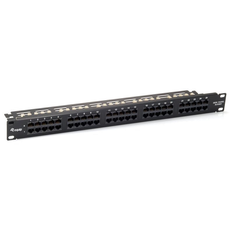 19" Patchpanel 50xRJ45 Cat3 UTP 1U ISDN RAL9005