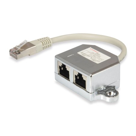 2-Port Splitter Cat5e RJ45-2xRJ45 FTP St/Bu 0.15m