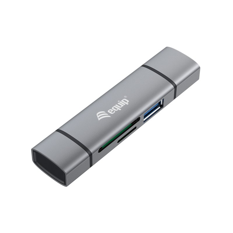 Equip 245460 lecteur de carte mémoire USB 3.2 Gen 1 (3.1 Gen 1) Type-A/Type-C Gris