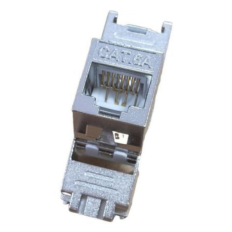 Keystone Jack geschirmt Cat6A LSA schlank wzf.8Stk sil