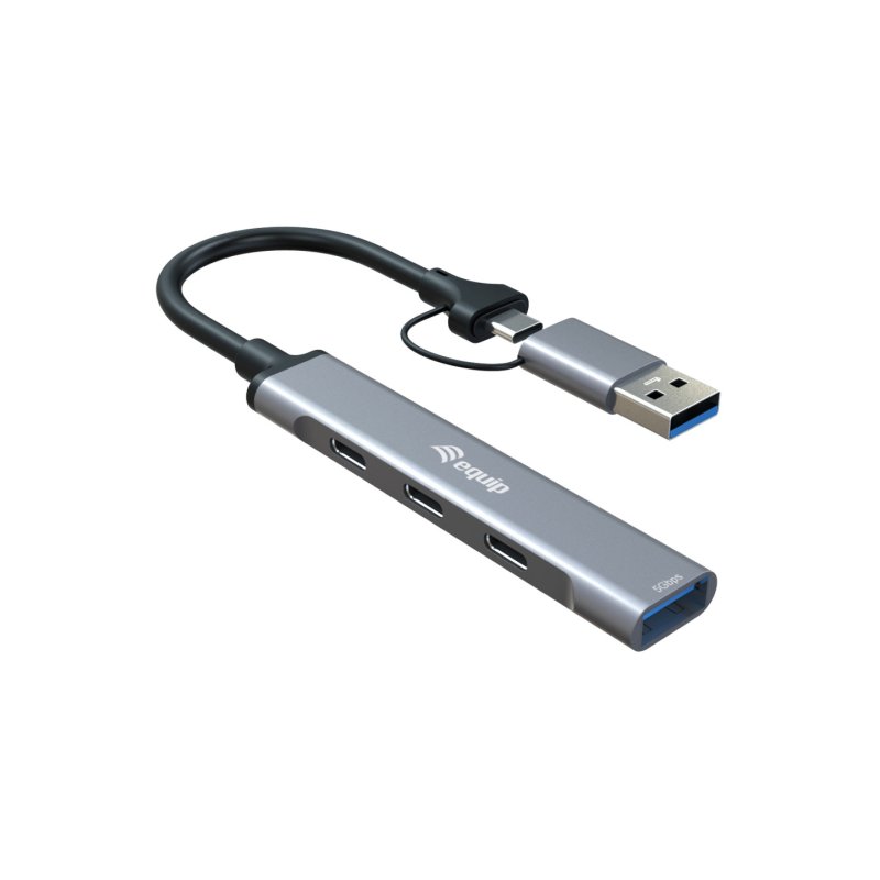 Equip 128969 hub & concentrateur USB 3.2 Gen 1 (3.1 Gen 1) Type-C 5000 Mbit/s Gris