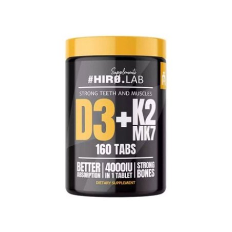 Hirolab D3 K2 Mk7 Vitamin For Immune Support & Bone Health 4000 Iu 160 Tablets
