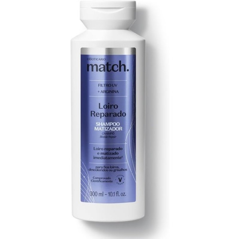 O Boticario Match Repaired Blonde Toning Shampoo Repairs Damage