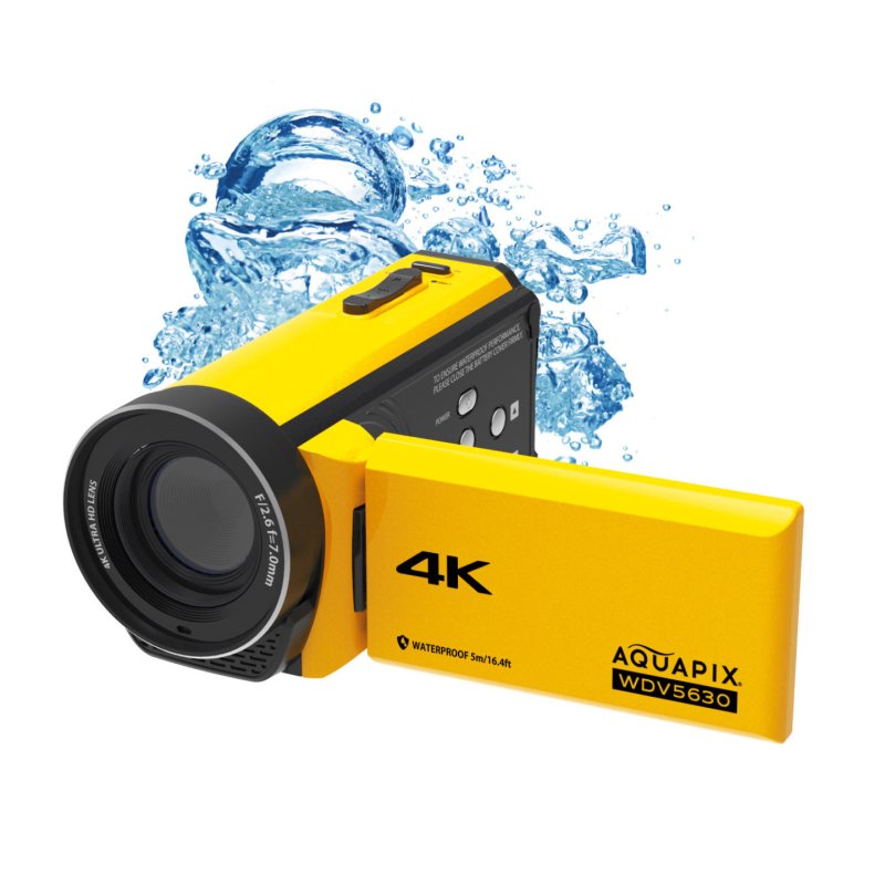Aquapix WDV5630 Caméscope portatif 13 MP 4K Ultra HD Jaune
