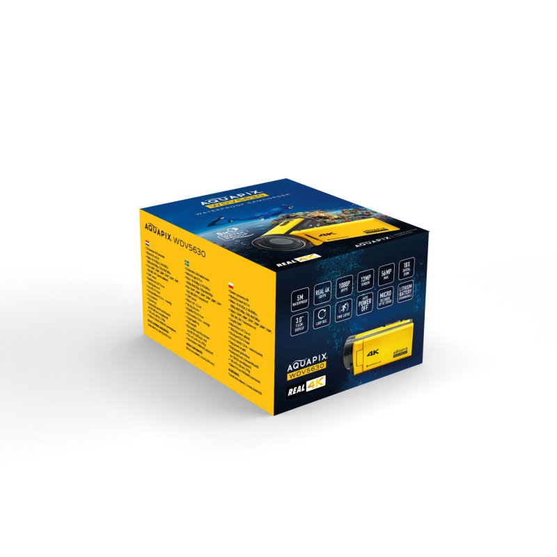 Aquapix WDV5630 Caméscope portatif 13 MP 4K Ultra HD Jaune