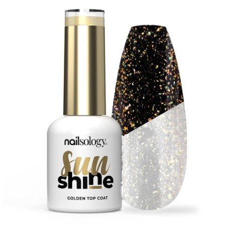 Nailsology Sun Shine Glitter Hybrid Top Coat Gold 8ml