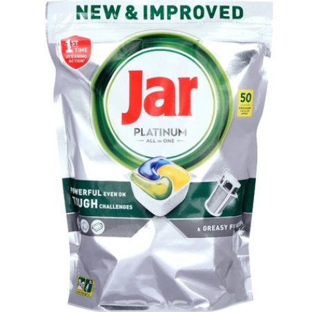 Jar Platinum All In One Lemon Dishwasher Capsules 50 Pieces