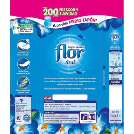 Flor Concentrated Clothing Softener Blue Scent 59 Cans 1.06l