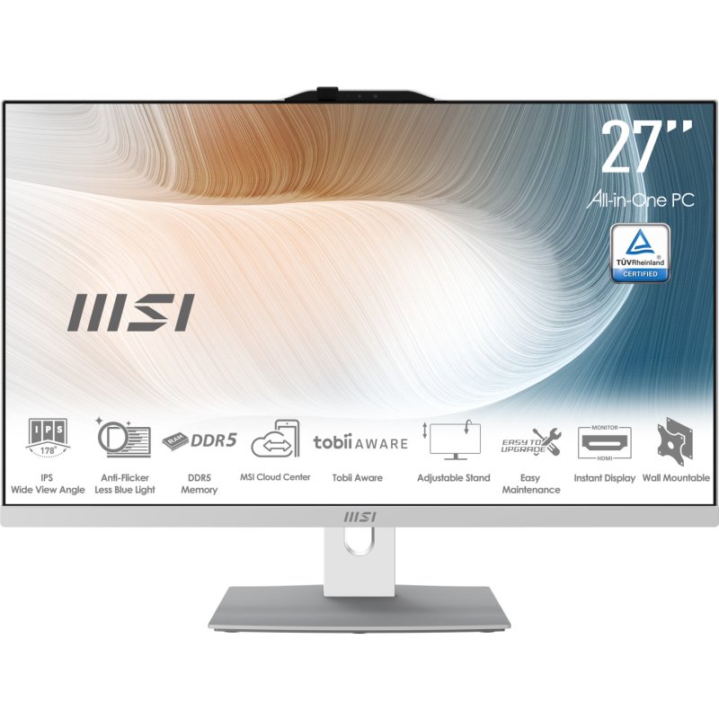MSI Modern AM272P 1M-1289DE Intel Core 7 150U 68,6 cm (27") 1920 x 1080 pixels PC All-in-One 16 Go DDR5-SDRAM 512 Go