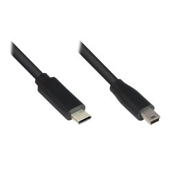 Alcasa 3310-CM001 USB cable USB 2.0 0.15 m USB C Mini-USB B Black