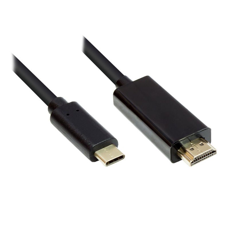 Alcasa GC-M0101 video cable adapter 2 m HDMI Type A (Standard) USB Type-C Black
