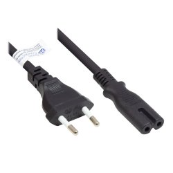 Alcasa P0370-S018 power cable Black 1.8 m Power plug type C C7 coupler