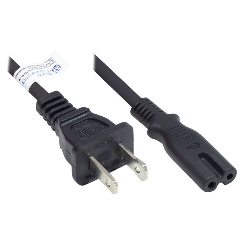 Alcasa P4070-S018 power cable Black 1.8 m NEMA 1-15P C7 coupler