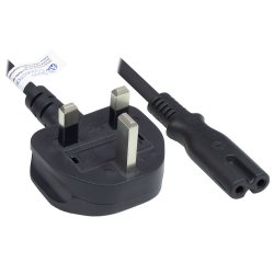 Alcasa P7370-S018 câble électrique Noir 1,8 m Prise d'alimentation type G Coupleur C7