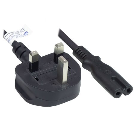 Alcasa P7370-S018 câble électrique Noir 1,8 m Prise d'alimentation type G Coupleur C7