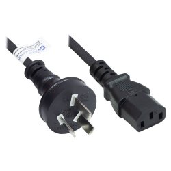 Alcasa P8030-S018 power cable Black 1.8 m Power plug type I C13 coupler