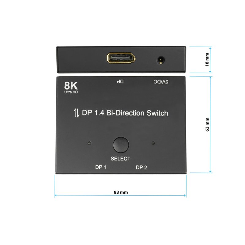 Good Connections DP1.4 Switch 2-fach bidirektional 8K@30Hz