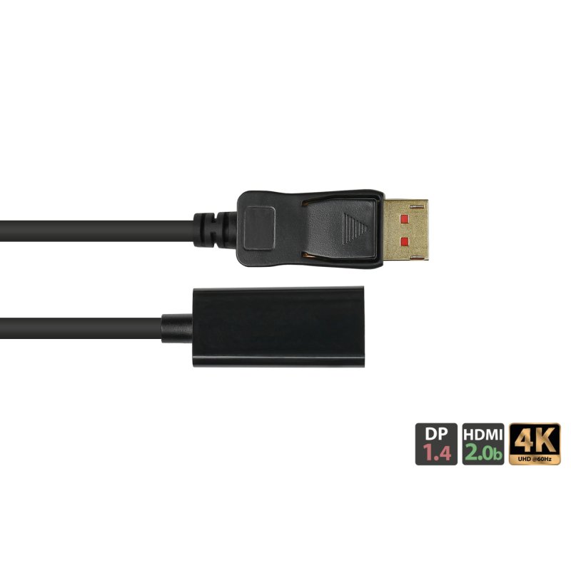 Alcasa DP-AD09 video cable adapter 0.2 m DisplayPort HDMI Black