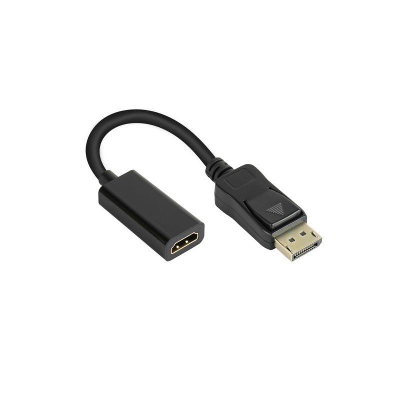 Alcasa DP-AD08 câble vidéo et adaptateur 0,2 m DisplayPort HDMI Noir