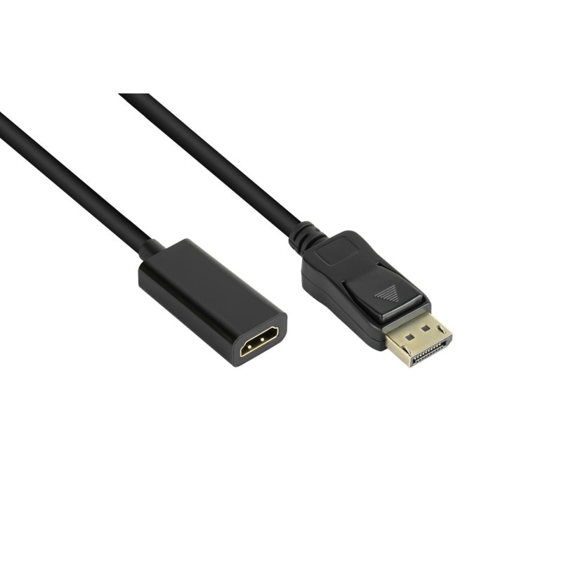 Alcasa DP-AD08 câble vidéo et adaptateur 0,2 m DisplayPort HDMI Noir