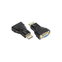 Alcasa DP-AD12 changeur de genre de câble DisplayPort VGA (D-Sub) Noir