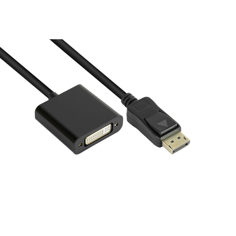 Alcasa DP-AD10 câble vidéo et adaptateur 0,2 m DisplayPort DVI-I Noir
