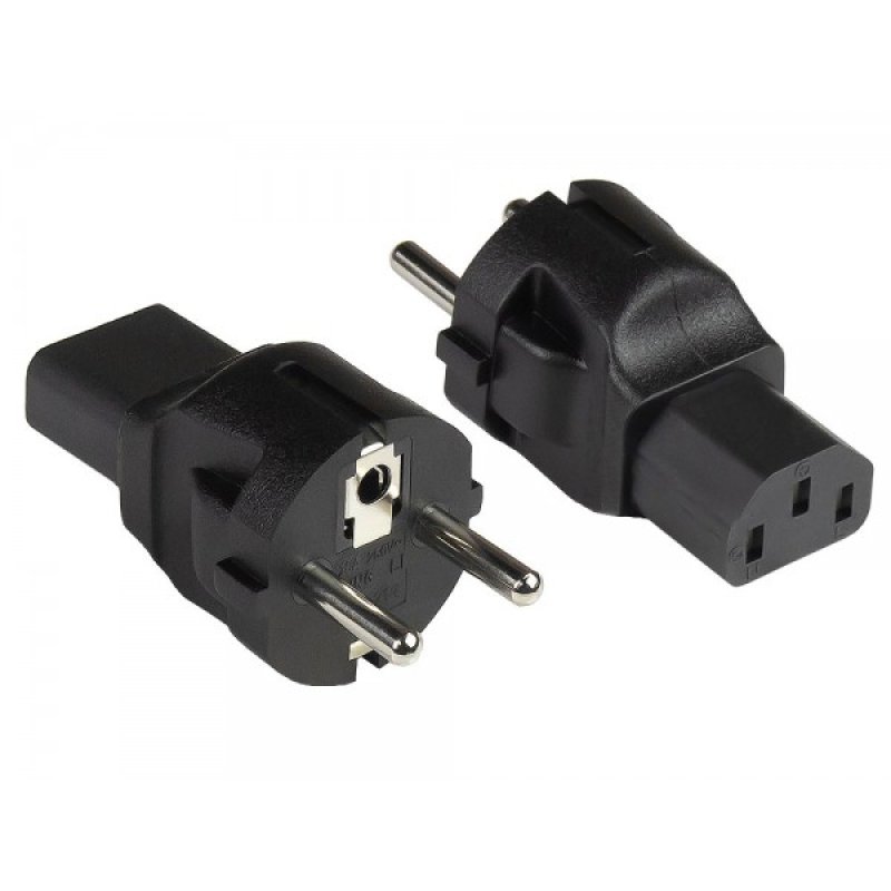 Alcasa PA-0030S adaptateur prise d'alimentation Type E/F (hybride) C13 Noir