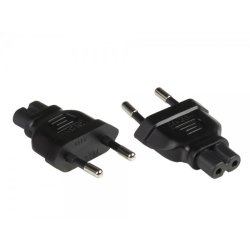 Alcasa PA-0370S power plug adapter Type C (Europlug) C7 Black