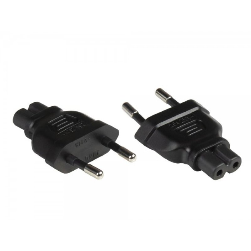 Alcasa PA-0370S power plug adapter Type C (Europlug) C7 Black