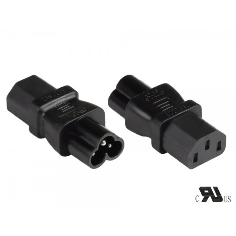 Alcasa PA-0630S adaptateur prise d'alimentation C6 C13 Noir