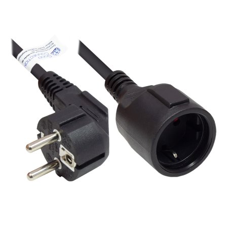 Alcasa P0102-S020 power extension 2 m 1 AC outlet(s) Indoor Black