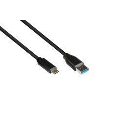 Alcasa 2831-AC010S câble USB USB 3.2 Gen 2 (3.1 Gen 2) 1 m USB A USB C Noir