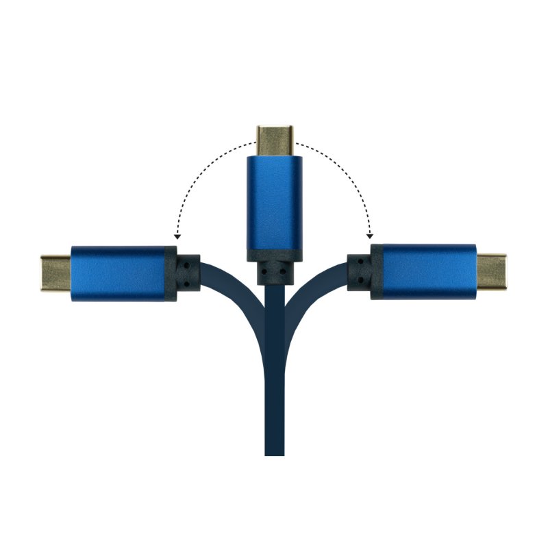 Alcasa 4520-CSF010B video cable adapter 1 m USB Type-C HDMI Type A (Standard) Blue