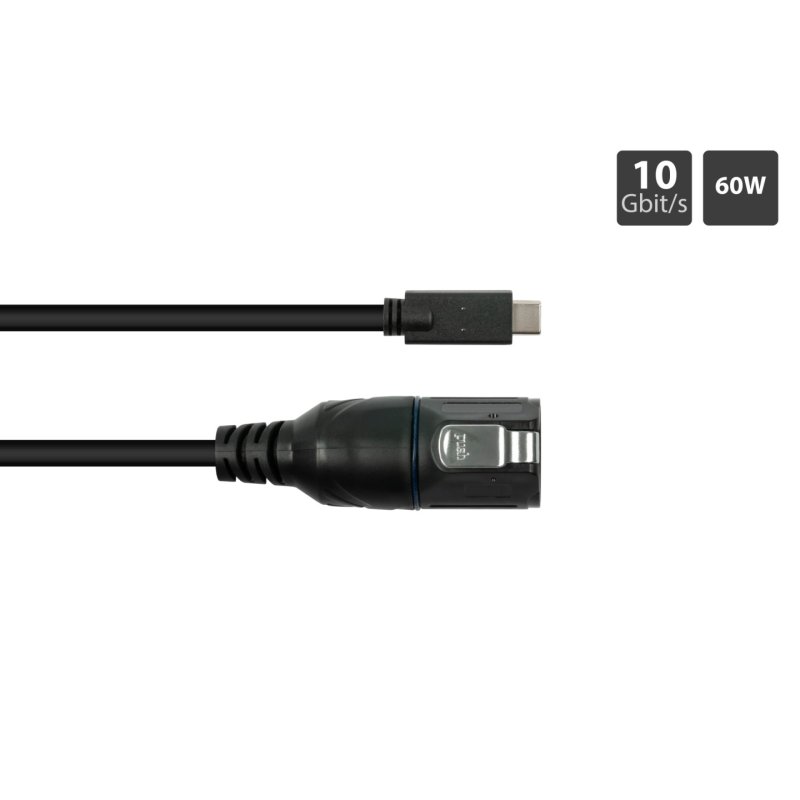 Alcasa IC01-16U3101-010 câble USB USB 3.2 Gen 2 (3.1 Gen 2) 1 m USB C Noir