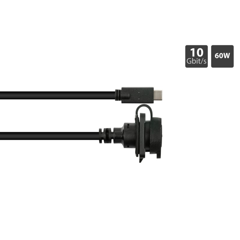 Alcasa IC01-16U3102-005 câble USB USB 3.2 Gen 2 (3.1 Gen 2) 0,5 m USB C Noir