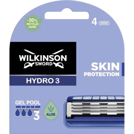 Wilkinson Sword Razor Men Hydro 3 Skin Protection Refill Blades 4 Pieces