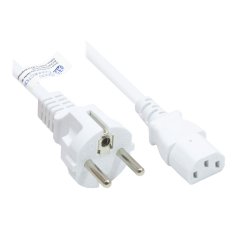 Alcasa P0030-W018 power cable White 1.8 m Power plug type E F CEE7/7