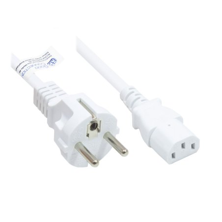Alcasa P0030-W018 câble électrique Blanc 1,8 m Prise d'alimentation type E F CEE7/7