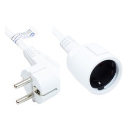 Alcasa P0102-W030 câble électrique Blanc 3 m Prise d'alimentation type E F Prise d'alimentation type F