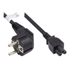 Alcasa P0105-S030 câble électrique Noir 3 m Prise d'alimentation type E F Coupleur C5