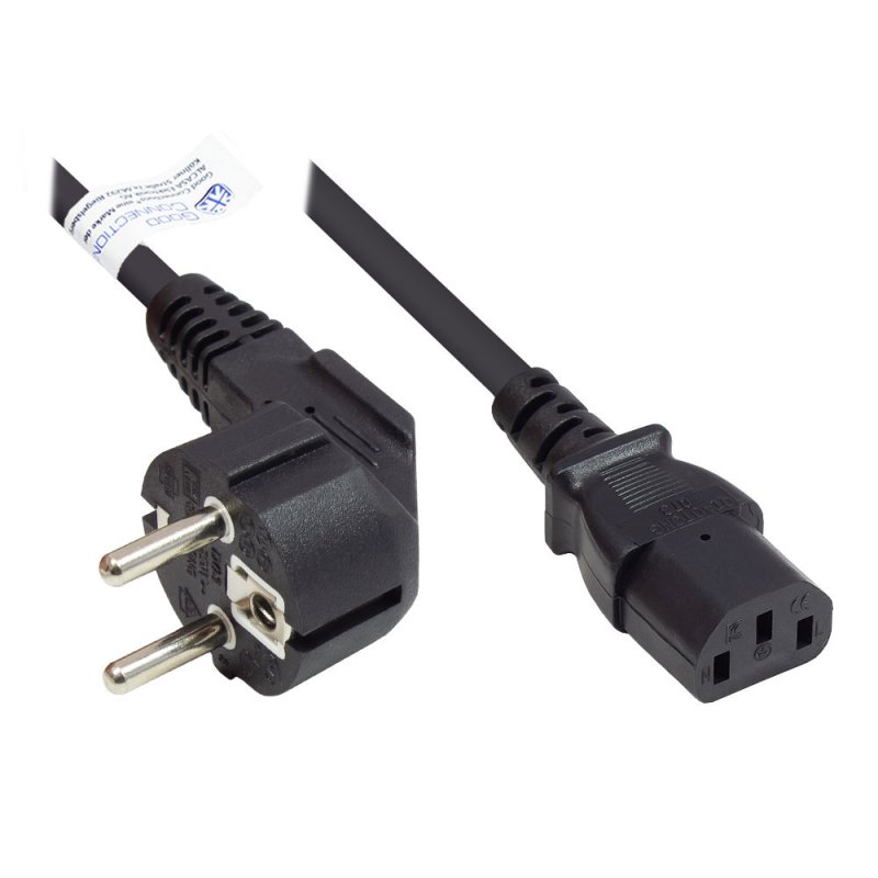 Alcasa P0130-S018 power cable Black 1.8 m CEE7/7 IEC C13