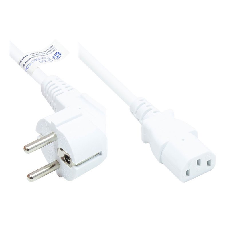 Alcasa P0130-W100 power cable White 10 m CEE7/7 IEC C13
