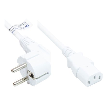 Alcasa P0130-W030 câble électrique Blanc 3 m CEE7/7 IEC C13