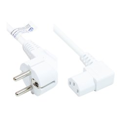 Alcasa P0131-W050 câble électrique Blanc 5 m Prise d'alimentation type E F Coupleur C13