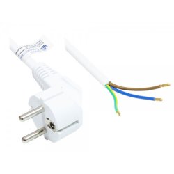 Alcasa P0185-W030 câble électrique Blanc 3 m Prise d'alimentation type E F