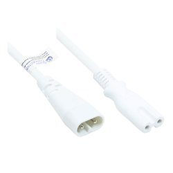 Alcasa P0870-W020 câble électrique Blanc 2 m Coupleur C8 Coupleur C7