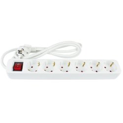 Alcasa PS016-W015 multiprise 1,5 m 6 sortie(s) CA Intérieure Blanc