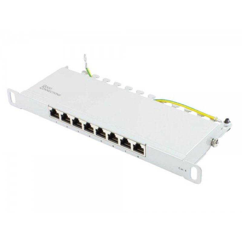 Good Connections Patchpanel 10"Cat. 6 8-P. 0,5 HE lichtgr.