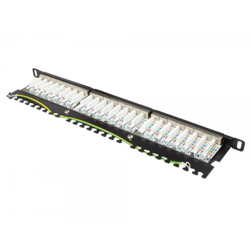 Good Connections Patchpanel 19"Cat. 6 24-P. 0,5 HE schw.